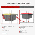 27 Gallon Tote Storage Rack, Heavy-Duty Storage Bin Rack Organizer, 5-Tier Standing Storage Bin Shelves, 250 lb Capacity, Maximize Space for Garage, Warehouse, Utility, 1-Pack (Totes Not Included)