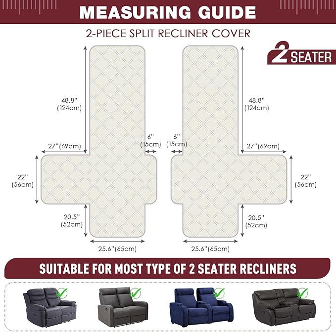 TAOCOCO 100% Waterproof Recliner Loveseat Cover Non Slip Couch Cover - Image 2