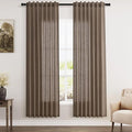 Nanspring Light Brown Semi Sheer Linen Curtains 72 Inch Length by Nanspring