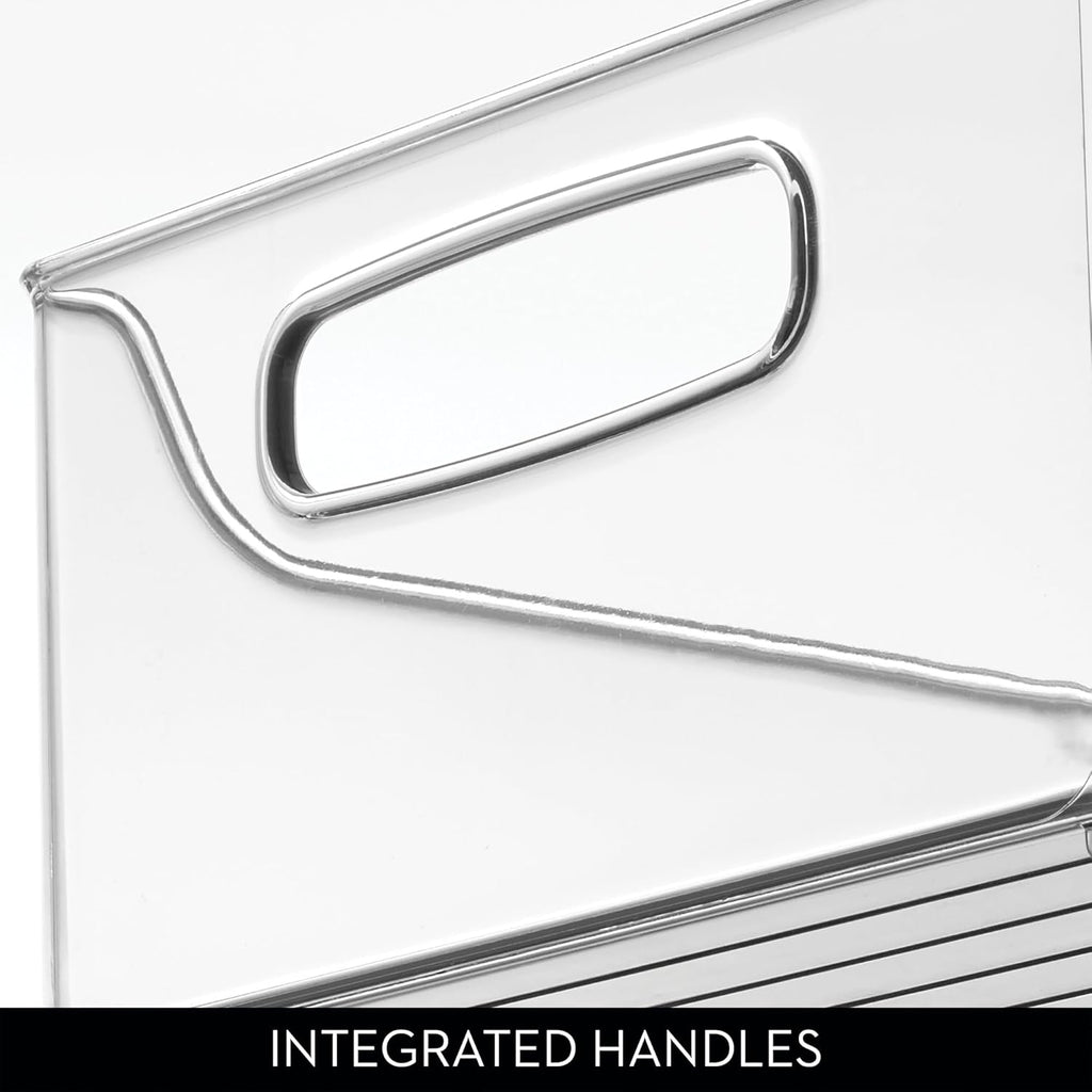 iDesign Stackable Clear Plastic Storage Bin, 4-Pack