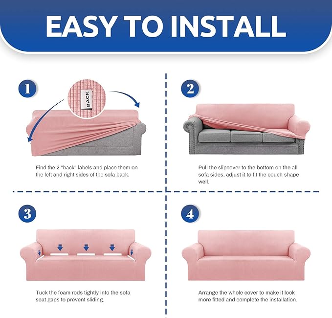 KEKUOU Stretch Loveseat Sofa Cover Slipcover, Couch Covers - Image 6