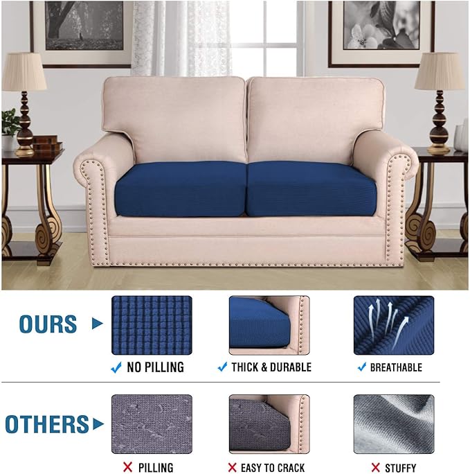 H.VERSAILTEX Super Stretch Individual Seat Sofa Covers Slipcover Sets Thick - Image 2