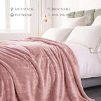 Exclusivo Mezcla Plush Fuzzy Fleece Bed Blanket Queen Size, Super Soft - Image 4