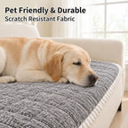 Chenille Dog Couch Cover, Non Slip Sofa Protector, Dark Gray 35"x62"