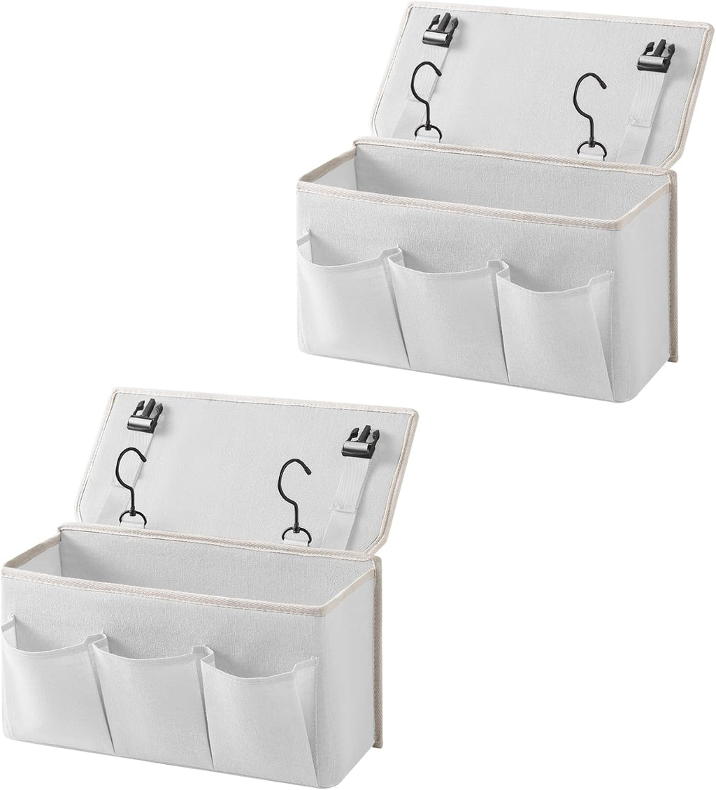 Bedside Caddy/Bedside Storage Organizer Hanging Bag with Three Options,Suitable for home beds, sofas, and dormitory beds—can hold magazines, books, phones, iPads, remote controls. (Pink)