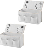 Bedside Caddy/Bedside Storage Organizer Hanging Bag with Three Options,Suitable for home beds, sofas, and dormitory beds—can hold magazines, books, phones, iPads, remote controls. (Pink)