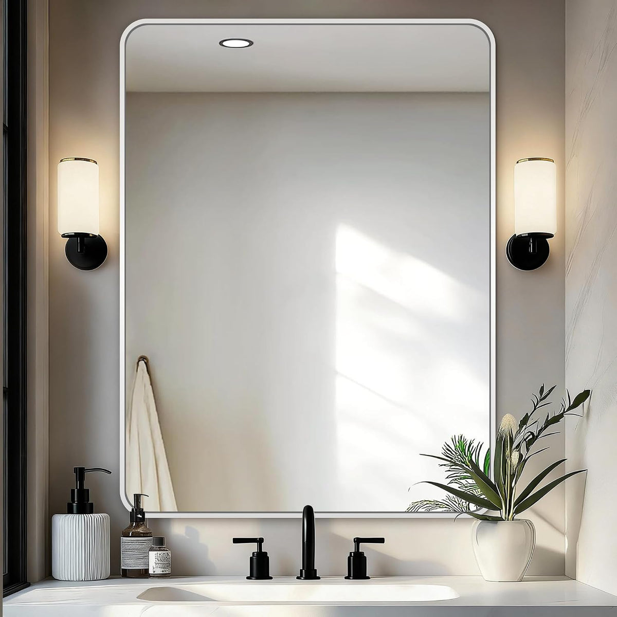 Delma Bathroom Vanity Mirror, Gold Framed Mirror for Over Sink, 30x24
