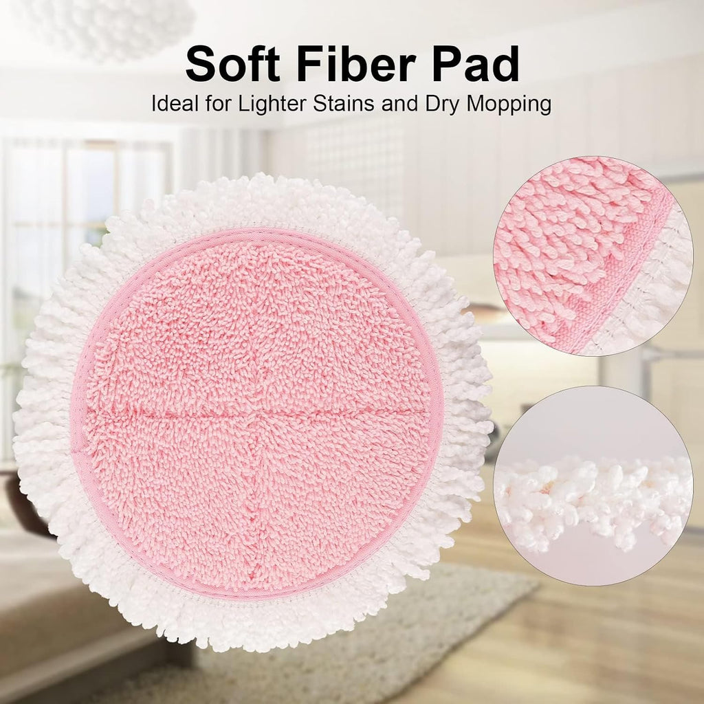 Cordless Electric Mop Pads, 6.3in Spin Mop Pads Compatible with vmai/alfabot/devoac/idoo/eous/verazon/kojeo Cordless Electric Mop, Round Mop Replacement Pads for Floor Cleaning(8 Pack)