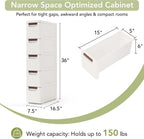 Narrow Bathroom Storage Cabinet with 5 Drawers, 7.5-Inch Wide, White