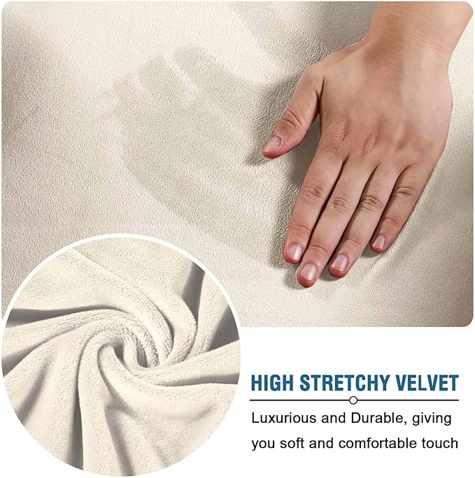 H.VERSAILTEX Real Velvet Plush 3 Piece Stretch Sofa Covers Couch Covers - Image 5