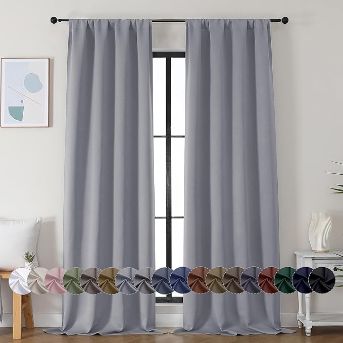Simplebrand Ava Silver Grey Blackout Curtains by Simplebrand
