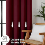 Simplebrand Ava Burgundy Blackout Curtains - Image 7