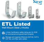 ICC 3/4-Inch Wall Mount J Hook Cable Management, Without Clip, 25-Pack