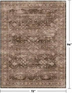 Hazo Haus Boho Brown Living Room Rug 6x8 - Image 2