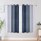 Estelar Textiler Full Room Darkening Greyish White and Navy Blue Blackout - Image 2