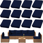 12Pcs Outdoor Cushion Covers, Patio Cushion Covers, Stretch Elastic Slipcovers by dreahoteztil