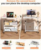 QZMDSM Portable Rolling Desk on Wheels