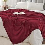 BEDELITE Fleece Blanket Twin Size Burgundy Throw Blankets - Image 6