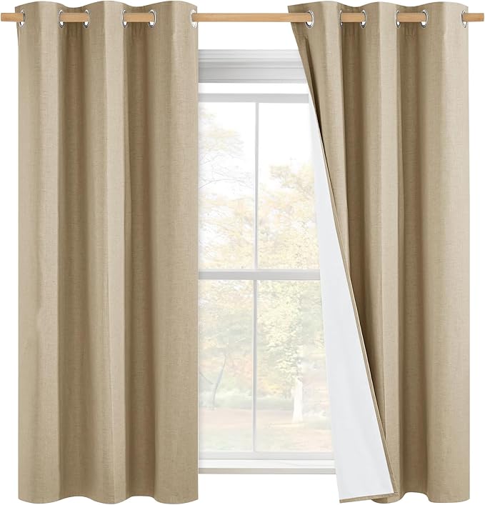 NICETOWN 100% Absolutely Blackout Linen Curtains by NICETOWN