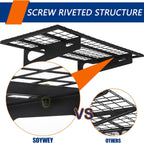 Soywey 2-Pack 1.5x3FT Garage Shelving 17.7-inch-by-35.8-inch Wall Shelf Garage Storage Rack Wall Mounted Floating Shelves, Black