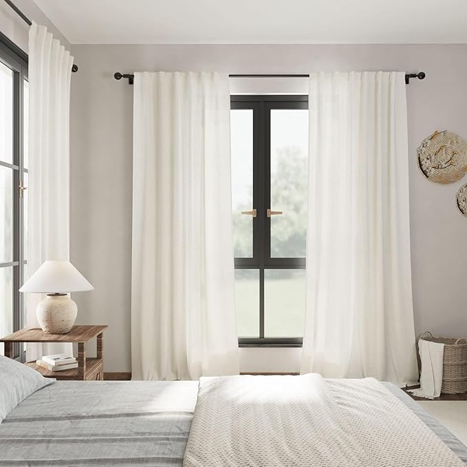 Nanspring Light Filtering Linen Curtains 72 inches Long - Image 7