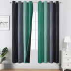 Estelar Textiler Black and Green Ombre Blackout Curtains by ESTELARTEXTILER