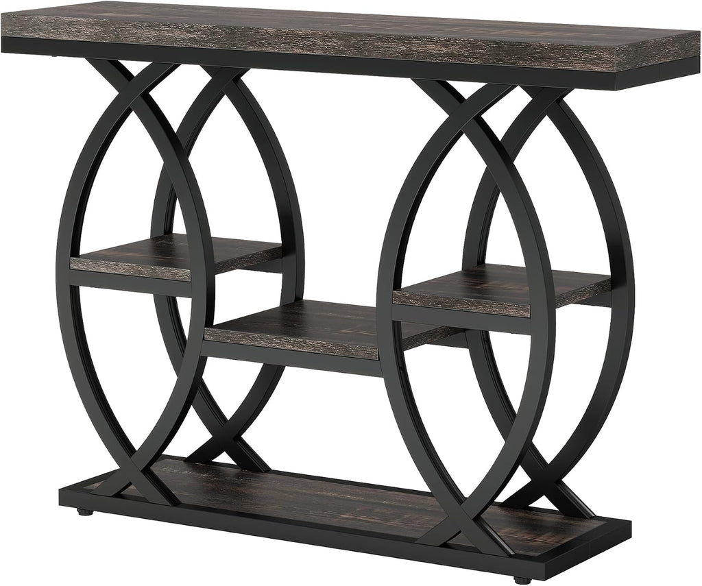 Tribesigns 39.4" Console Table, Sofa Table, Accent Tables, Black Brown