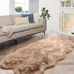 ORINOVA Beige Shag Faux Sheepskin Washable 4X6 Fur Rug by ORINOVA
