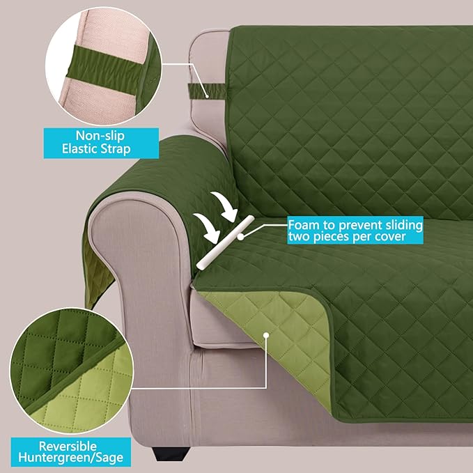 U-NICE HOME Large Sofa Cover Reversible Couch Cover - Image 3