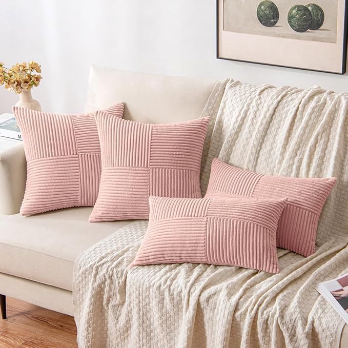 MIULEE Pink Decorative Throw Pillow Covers 20x20 Inch - Image 4