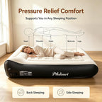 Queen Air Mattress Full with Built in Pump for Camping 16" High Speed Inflatable Mattress Inflation Completed in 3 Minutes, Luxury Blow up Mattress Comfort Flocked Airbed for Guest,Home