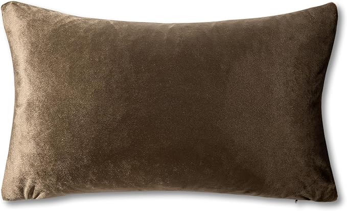 GIGIZAZA Brown Velvet Pillow Covers 12x20, Small Solid Throw Pillow Covers - Image 7