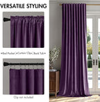 MIULEE Purple Velvet Curtains 90 inches - Image 2