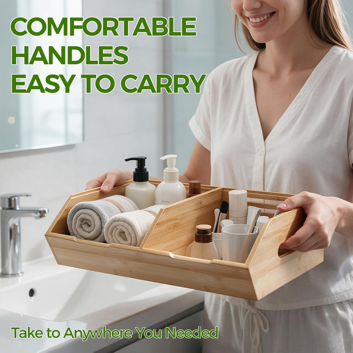 Extra Large Bamboo Pantry Storage Bins-Potato and Onion Food Storage Bin