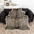 Leopard Area Rug Animals Printed Hide Mats Faux Fur Cowhide Skin Carpet - Image 4