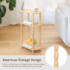 MaxSmeo Narrow End Table, Small Narrow 3-Tier Side Table for Small Spaces