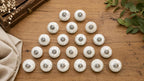 JGARTS 20 Knobs Cream White Hand Painted Ceramic Knobs Cabinet Drawer Pull