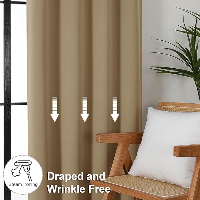 Simplebrand Ava Taupe Short Blackout Curtains - Image 7