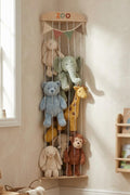 Stuffed Animal Storage Zoo with Decorative Muslin Garland - Toy Organizer