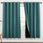 NICETOWN Full Shade Curtain Panels, 70 x 72 inch, Sea Teal, Pair of Energy by NICETOWN