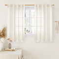 LAMIT 45 Inch Short Window Linen Curtains, Light Filtering Panels Back Tab and by LAMIT