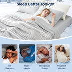 Cozy Bliss Cationic Dyed Seersucker Cooling Comforter King Size, Lightweight Airflow Silky Cooling Bedding with Q-Max>0.45 for Bedroom, Home Decor, Hot Sleepers & Night Sweats, Grey 106"×90"