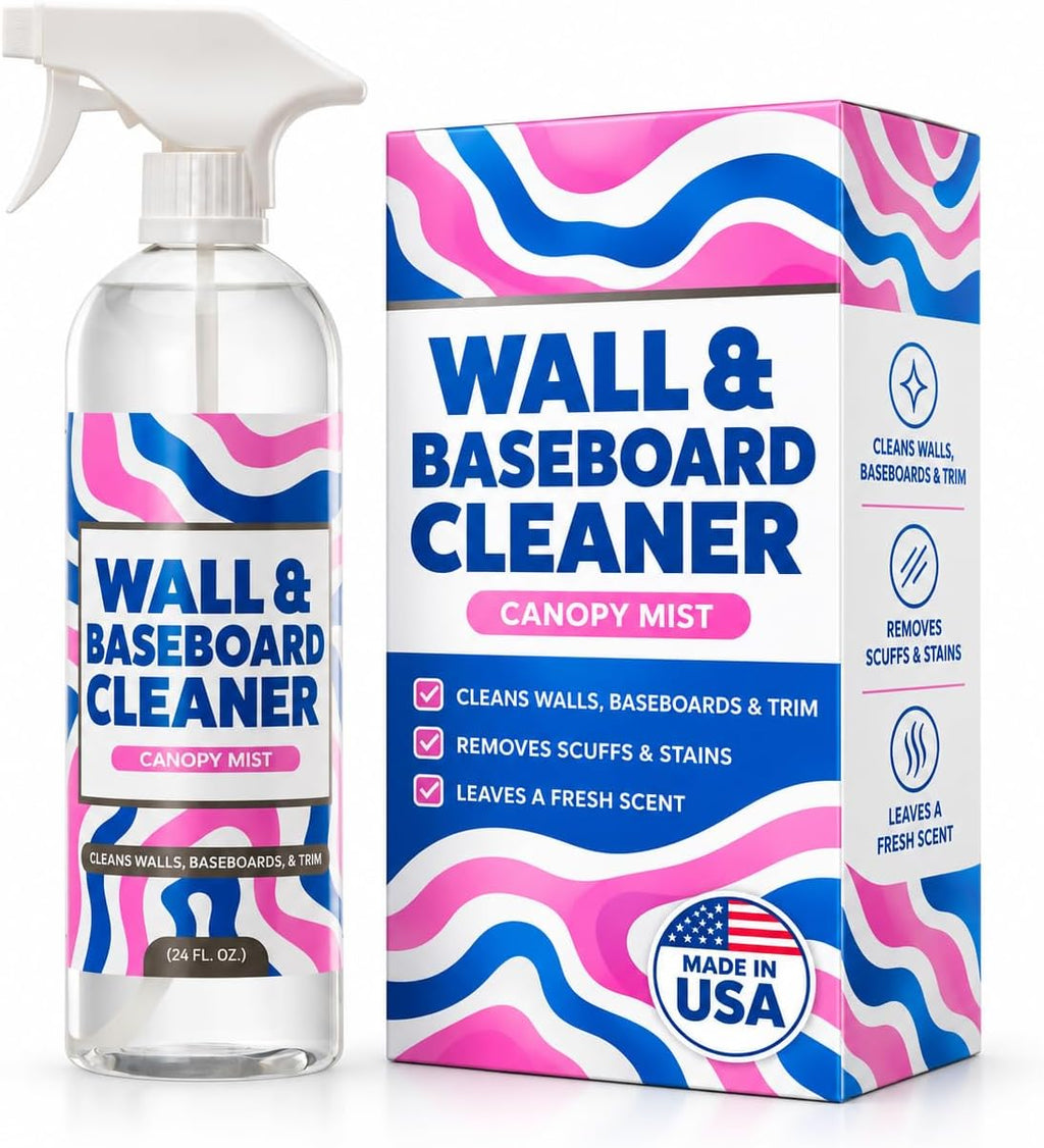 812 Wall & Baseboard Cleaner Spray – Safely Cleans Painted Walls, Baseboards, Ceiling Fans, Doors & More | Family & Pet Friendly | Made in America | 24oz.