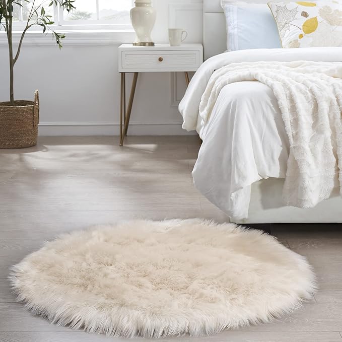 Ciicool Round Fur Fluffy Area Rug - Image 4