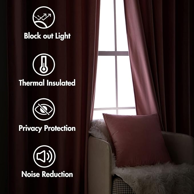 MIULEE Velvet Curtains 96 inches 2 Panels - Image 6