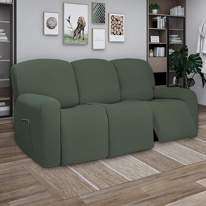 PureFit Super Stretch 3 Seats Recliner Chair Sofa Couch Cover - Image 2