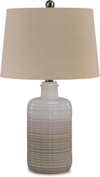 Signature Design by Ashley 25 in Ceramic Table Lamp Set of 2, Taupe