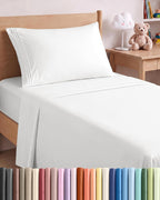 Twin XL Size 3 Piece Sheet Set - Comfy Breathable & Cooling Sheets - White