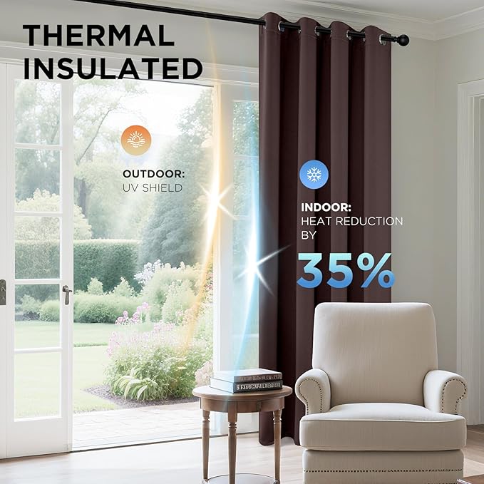 Joydeco Blackout Curtains 108 Inches Long 1 Panel, Thermal Insulated Long - Image 4