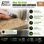 30mL Pre-Filled Precision Caulk Applicator Tan, 3-Pack